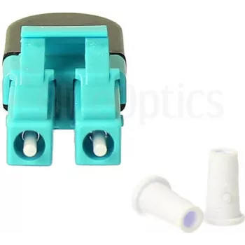 BLUELAN BlueOptics Adattatore loopback in fibra ottica multimodale OM3 LC/UPC duplex, aqua, ferula in ceramica, da -40°C a +85°C BOLBLCOM3