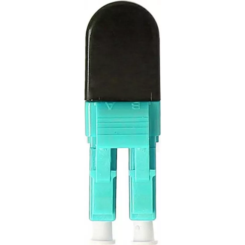 BLUELAN BlueOptics Adattatore loopback in fibra ottica multimodale OM3 LC/UPC duplex, aqua, ferula in ceramica, da -40°C a +85°C BOLBLCOM3