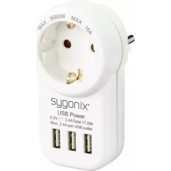 Sygonix SY-4755856 adattatore intermedio con 2 porte USB bianco