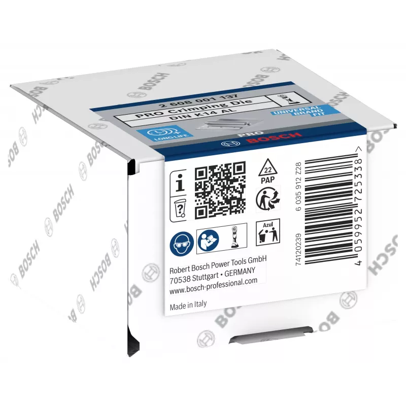 Bosch 2608001137 matrice di crimpatura per capicorda tubolari e connettori, 35 mm², profilo esagonale