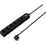 SYGONIX SY-4891006 ciabatta 6 prese Schuko con interruttore illuminato, cavo 1,5 m, nero
