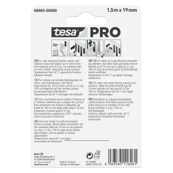tesa Montage PRO Trasparente 66965-00000-00 Nastro di montaggio 1,5 m x 19 mm