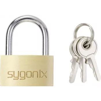 Sygonix SY-5045288 lucchetto in ottone 29,8 mm a chiave unica? No, a chiavi diverse giallo-oro