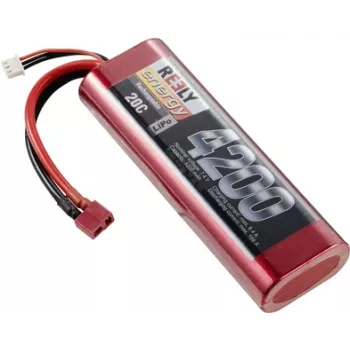Reely pacco batteria LiPo 7,4V 4200mAh 2S 20C Hardcase T-Plug RE-7851471