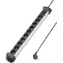 Sygonix SY-4538266 ciabatta 10 prese con interruttori, cavo 1,5m, nero/argento
