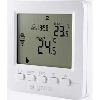 Sygonix termostato ambiente wireless da incasso con programmazione settimanale, 5-35°C, 868 MHz, relè 16A, bianco (SY-4500820)