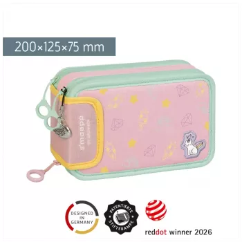 BRUNNEN s'maepp Sweet Unicorn astuccio portapenne imbottito rosa pastello/verde 33 pezzi, 20,0 x 7,5 cm 104942101