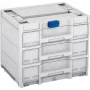 TANOS Systainer³ Sortainer/3 M 337 organizer modulare per minuteria con 3 cassetti, plastica ABS, grigio chiaro/antracite, 396 x 330 x 296 mm 83000874