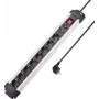 SYGONIX SY-4755614 ciabatta con protezione da sovratensione, 6 prese Schuko, argento/nero