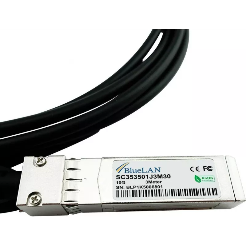 BlueOptics 02314NVE Cavo DAC SFP+ Twinax compatibile BlueLAN 3m passivo 10GbE 02314NVE-BL