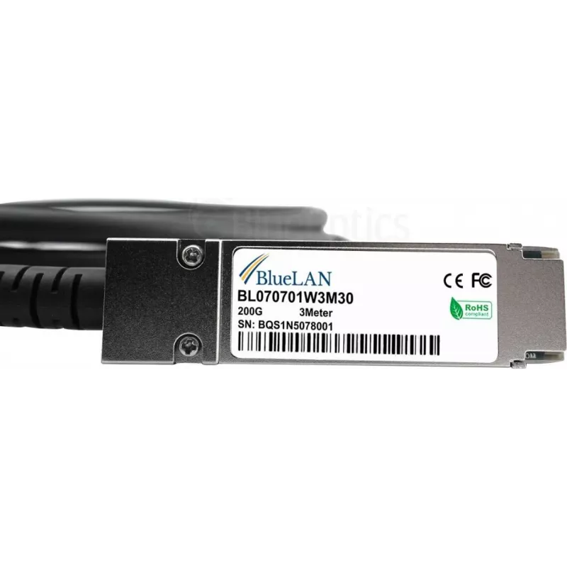 Cavo Direct Attach BlueLAN 980-9I54G-00V003-BL compatibile BlueOptics QSFP56, 3 m, 200Gbps, rame twinax passivo