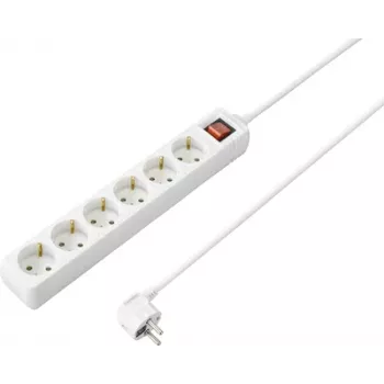 Ciabatta Sygonix SY-4891008 con interruttore, 3 prese, cavo 1,5 m, bianco