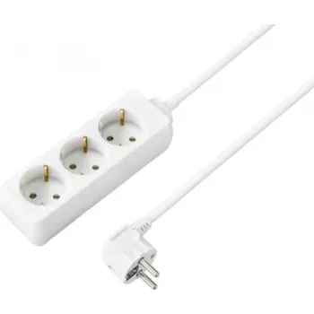 Ciabatta Sygonix SY-4890982 3 prese con interruttore, cavo 1,5 m, bianco