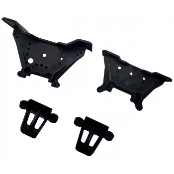 Reely RE-9043704 set torrette ammortizzatori in alluminio per auto RC 1:10 (anteriore e posteriore, blu)