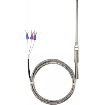 Sygonix M8 PT100 sonda di temperatura a 3 fili, da -50 a 300 °C, acciaio inox, IP67, cavo in silicone 2 m SY-6085070