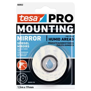 tesa Montage PRO nastro di montaggio per specchi bianco 1,5 m x 19 mm 66952-00000-00
