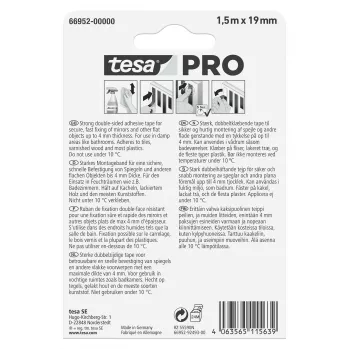 tesa Montage PRO nastro di montaggio per specchi bianco 1,5 m x 19 mm 66952-00000-00