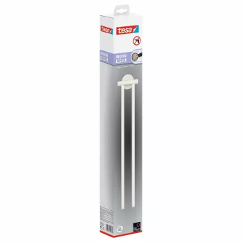tesa MOON WHITE portasciugamani doppio, autoadesivo, 2 barre portasciugamani, metallo, nero opaco 40572-00000-00