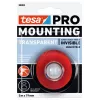 tesa Montage PRO trasparente 66965-00001-00 nastro di montaggio acrilico espanso double-sided, 5 m x 19 mm, tiene fino a 10 kg/m, resistente ai raggi UV e all'umidità, per interni ed esterni