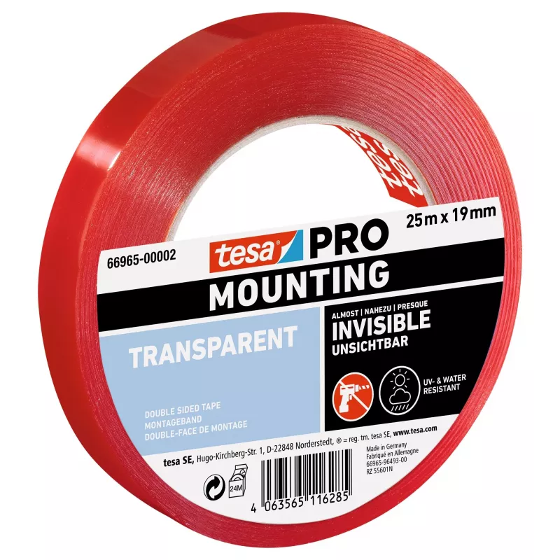 tesa Montage PRO nastro di montaggio trasparente 25 m x 19 mm 66965-00002-00