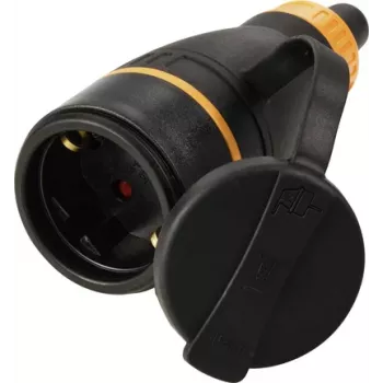 Sygonix SY-6618484 Connettore femmina di sicurezza Schuko TPE PC 250 V/AC nero arancione IP44