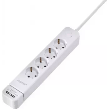 Sygonix SY-4535058 ciabatta 6 prese con interruttore principale illuminato, cavo 1,5 m, bianco