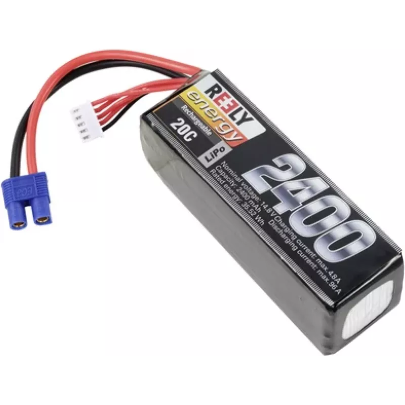 Reely pacco batteria LiPo 14,8V 2400mAh 4S 20C softcase EC3 RE-7853466