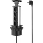 SYGONIX SY-4737792 ciabatta da scrivania con 8 prese Schuko e 2 porte USB, nero/argento