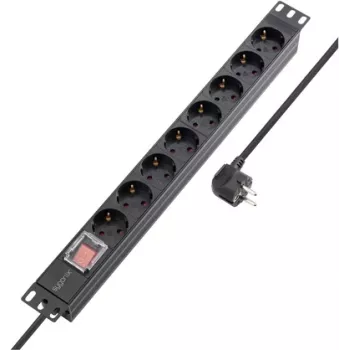 Sygonix SY-5799002 Ciabatta rack 19 pollici 8 vie Schuko, 1U, nero