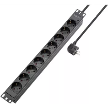 Sygonix SY-5799004 Ciabatta rack 19 pollici 9 vie, Schuko, cavo 2m, nero