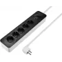 Sygonix SY-6118234 ciabatta 5 prese con interruttore, nero/bianco, cavo 1,5 m