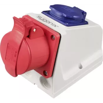 Sygonix SY-6271370 presa a parete CEE 16 A 5 poli 415 V/AC IP44 rossa