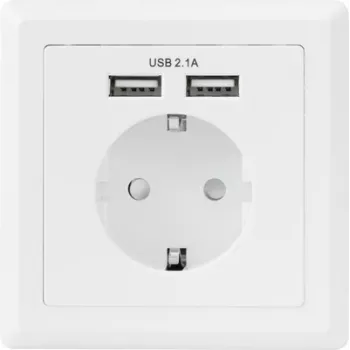 Sygonix SY-5045294 presa da incasso con protezione maggiorata contro i contatti e uscita di ricarica USB IP20
