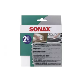 SONAX spugna cancellante per la pulizia, confezione da 3, schiuma di melamina, bianca, 100 x 60 x 25 mm 416000