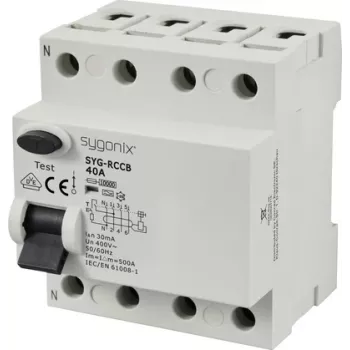 Sygonix SY-6438018 interruttore differenziale (RCCB) 4 poli tipo A 40A 30mA 10kA 400V AC