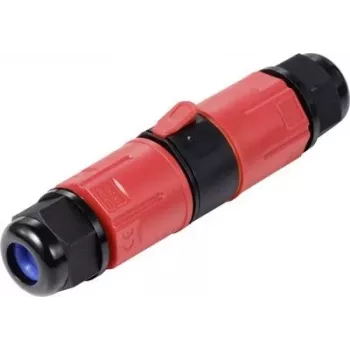 Sygonix SY-6748350 connettore per cavi 3 poli resistente alle intemperie con morsetti a innesto, IP68, 450 V, 24 A, nero