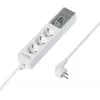 Sygonix SY-4675078 ciabatta con timer digitale, 3 prese Schuko, cavo 1,5 m, bianco