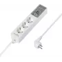 Sygonix SY-4675078 ciabatta con timer digitale, 3 prese Schuko, cavo 1,5 m, bianco