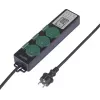 Sygonix SY-6786454 presa da giardino con timer meccanico, 3 vie, IP44 protezione contro gli spruzzi, 3680 W, nero/verde