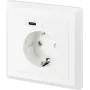 SYGONIX SY-5238674 Presa da incasso con 2 porte USB-A, Schuko, bianco