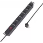 Sygonix SY-6736982 Ciabatta PDU 19 pollici 6 prese Schuko, montaggio rack 1U, cavo 2m, nero