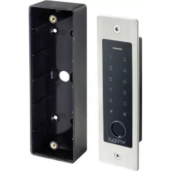 Sygonix SY-5231014 sistema di controllo accessi da incasso con impronta digitale/RFID e tastiera illuminata, 12-18 V DC, IP55