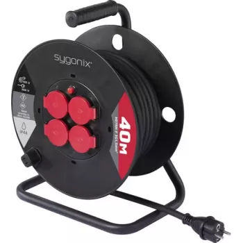 Sygonix SY-10236132 avvolgicavo 25 m H05VV-F 3G1.5 4 prese Schuko nero