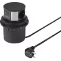 Sygonix SY-6887466 ciabatta a torre 3 posti, nero/argento, cavo 1,5 m, 3 prese Schuko, 3680 W, interruttore illuminato