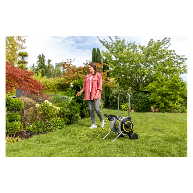 Kärcher 2.645-368.0 carrello portagomma con tubo PrimoFlex 20 m, nero/giallo