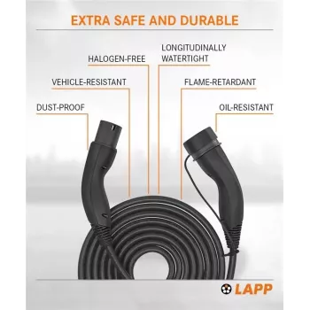 LAPP MOBILITY cavo di ricarica EV Tipo 2 autoavvolgente, 22 kW, 3 m, nero (75749)
