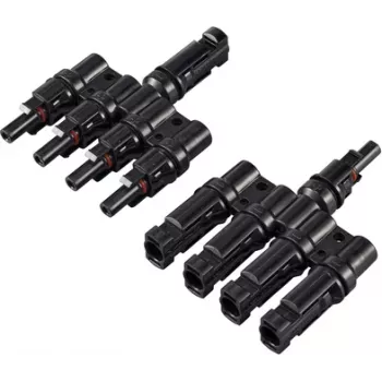 Sygonix Adattatore solare connettore maschio a T 4 in 1 1000 V DC SY-6408002 connettore a Y per impianti solari