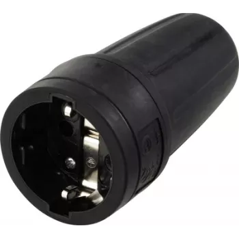 Sygonix SY-6618472 connettore femmina Schuko TPE 250 V/AC nero