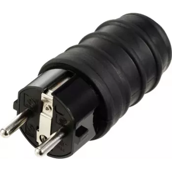 Sygonix SY-6618468 connettore maschio Schuko TPE 250 V/AC nero IP44