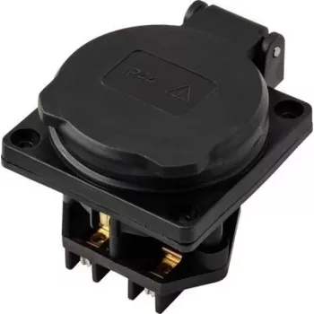 Sygonix SY-6746374 presa Schuko IP44 nera